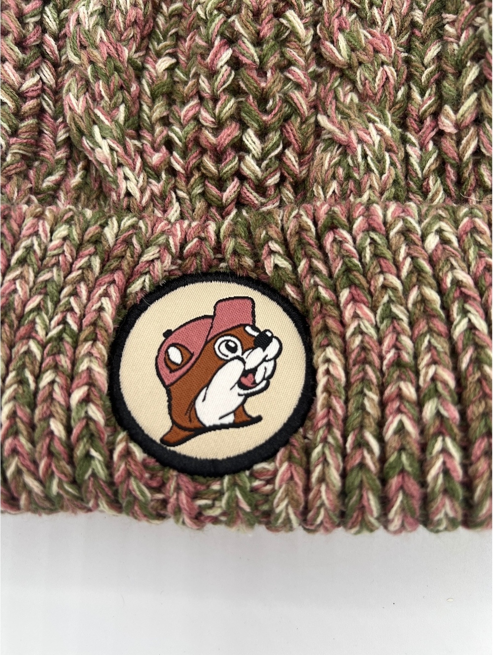 Buc-ee's Women's 100% Acrylic Knit Beanie Hat with Pom Pom - Multicolor
